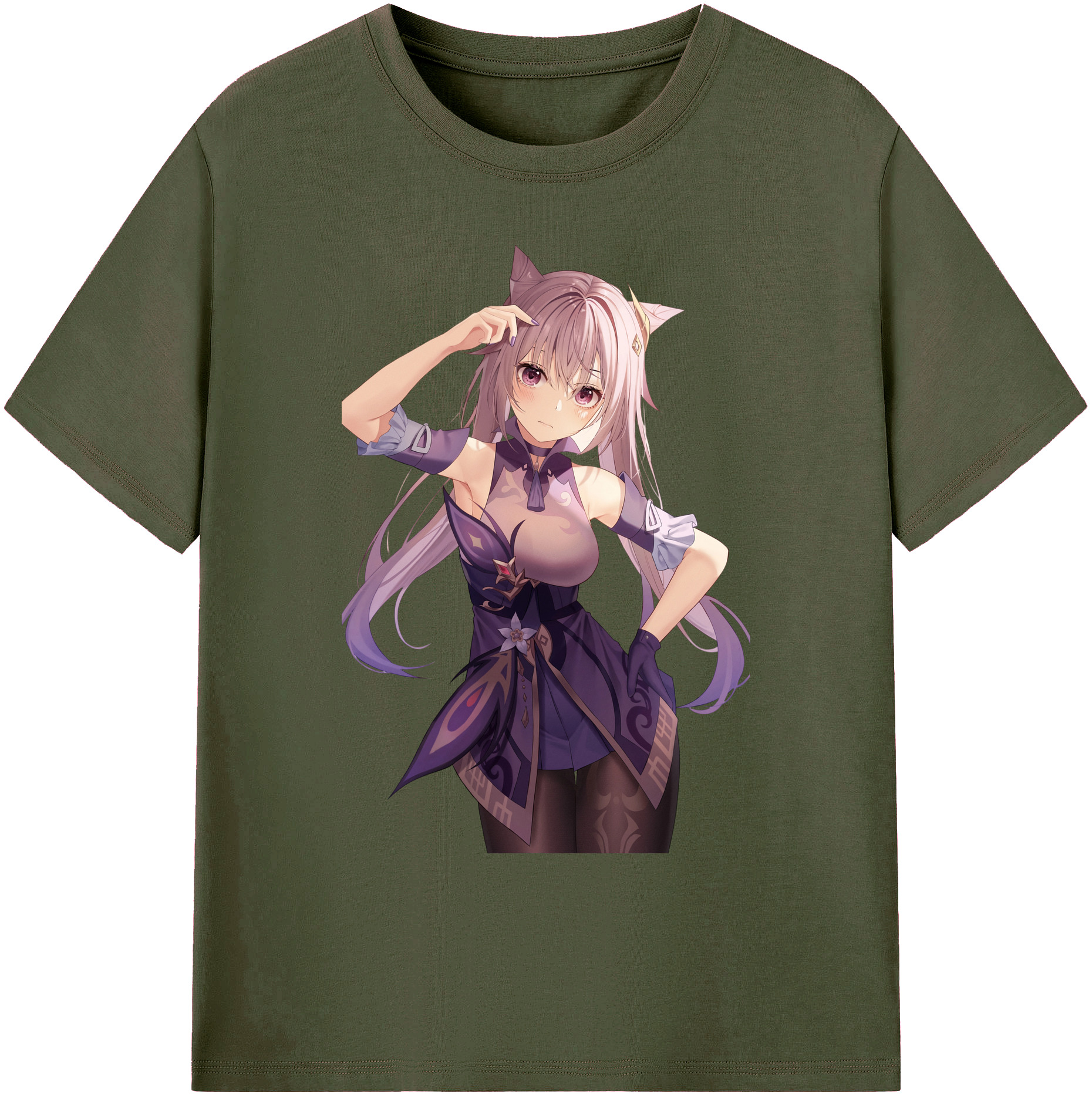 げんし神 刻晴 こくせい genshin Kokusei 綿100％ メンズ半袖Tシャツ｜肌触りやわらか＆通気性